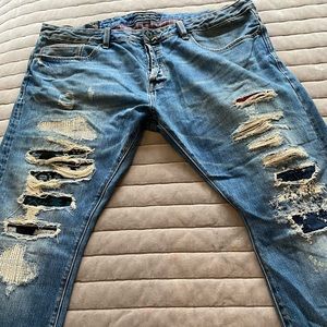 Cult Of Individuality Mens Japanese Selvedge Denim Relaxed Fit Jeans